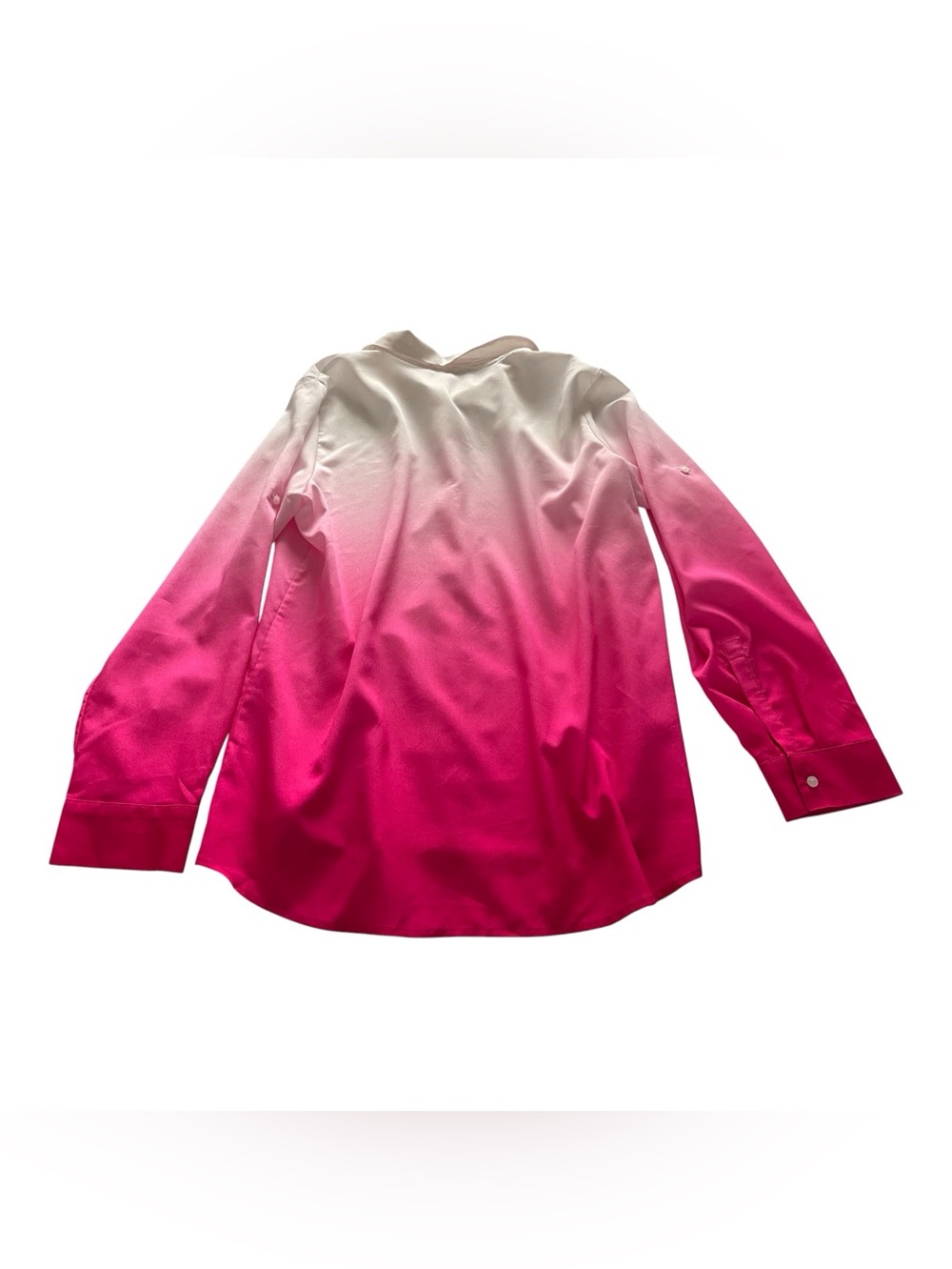 Calvin Klein Women's Ombre Pink White Button Down Shirt,L - Picture 12 of 12